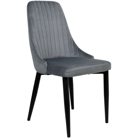 LORIENT VELVET Stuhl aus Graphitsamt