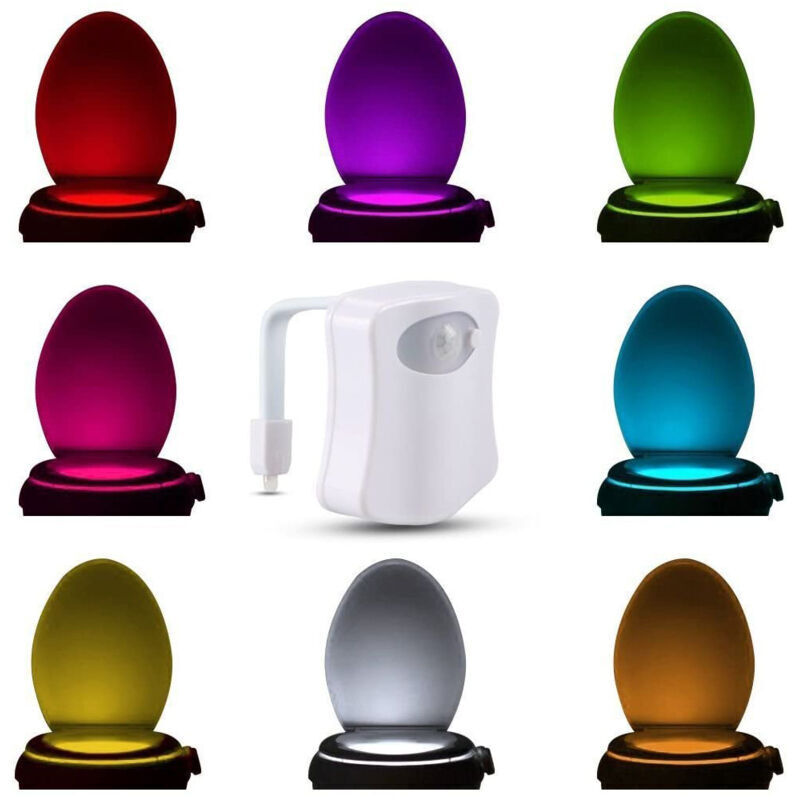 L'Original Wc Bowl Veilleuse Gadget Drôle Led Détecteur de Mouvement Présente Pour Siège Nouveauté Salle de Bains Accessoire Cadeau Cool Fun Unique