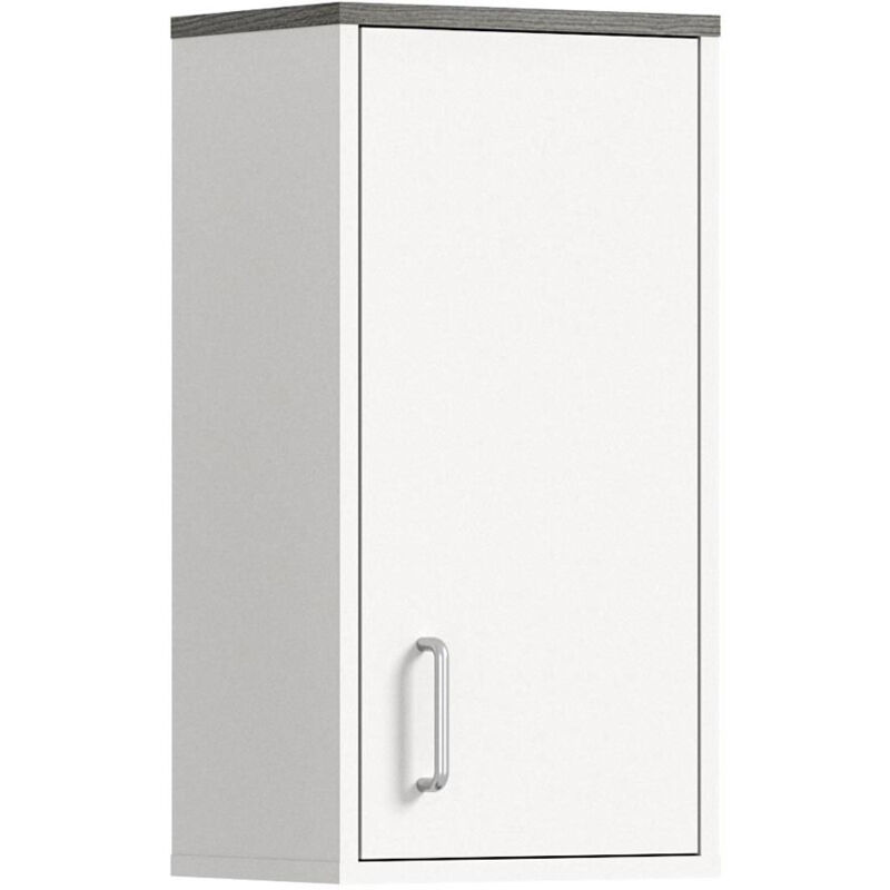 Ebuy24 - Los Angeles armoire de salle de bain accroché au mur 1 porte blanc,enfumé.