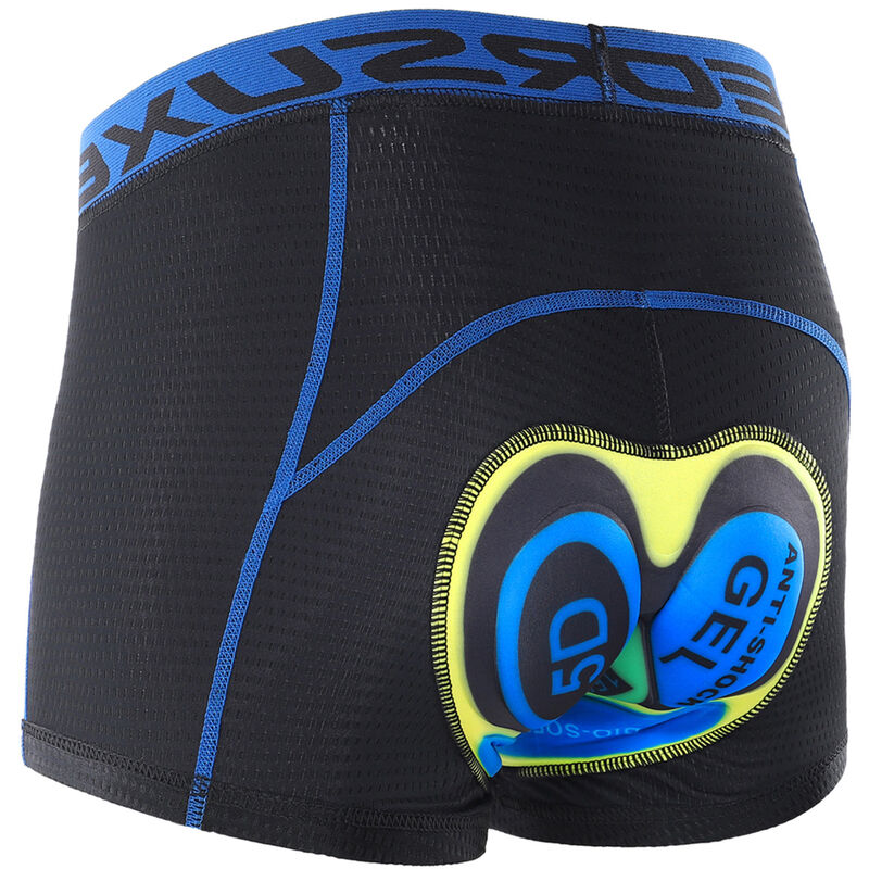 

Los hombres de Pantalones cortos de ciclista Bajo Leger 5D transpirable acolchada bici de Mtb bici cortos, azul y amarillo, L