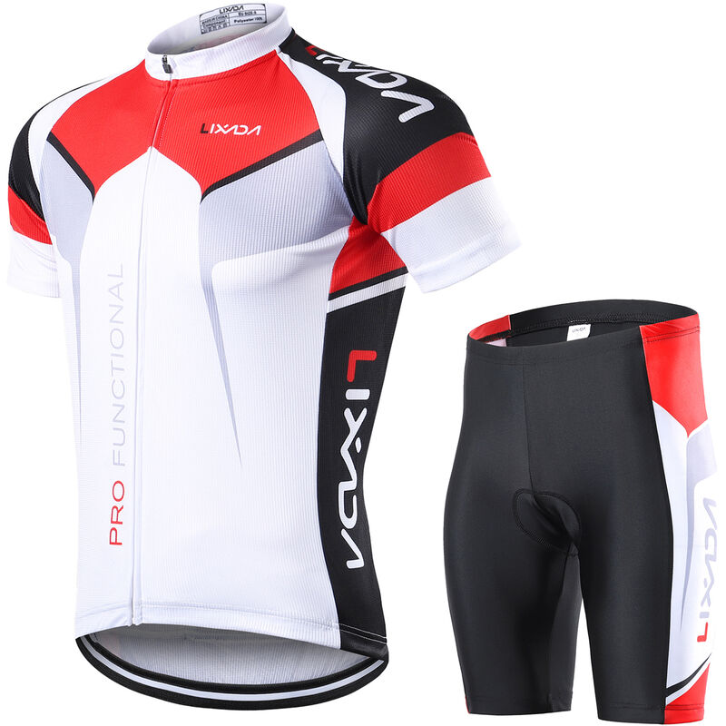 

Manga de los hombres transpirable rapida Jersey corta una confortable acolchado seco Ropa Pantalones cortos Set De Velo practicar deporte en blanco Xl