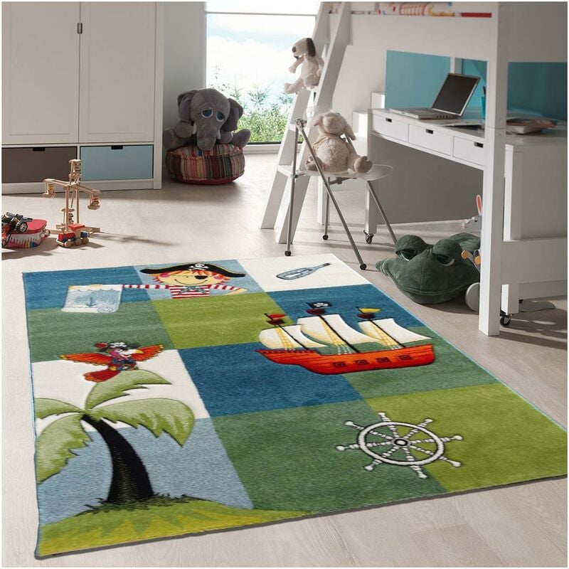

Dezenco - Smart Pirate Niño alfombra de polipropileno azul - Bleu