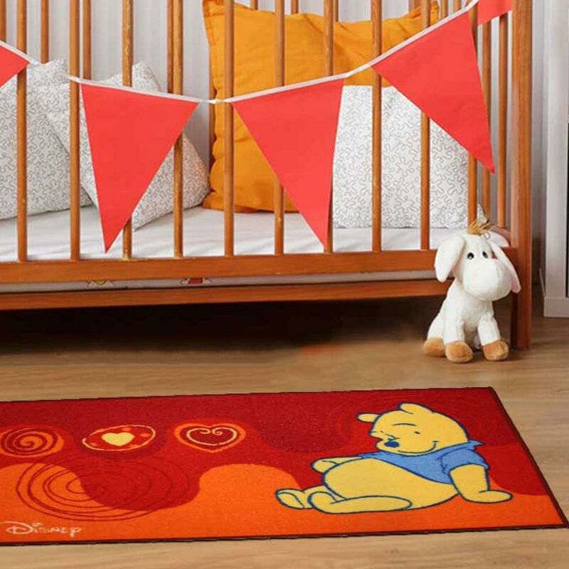 

Alfombra infantil Winnie El oso sentado de poliamida roja - Rouge