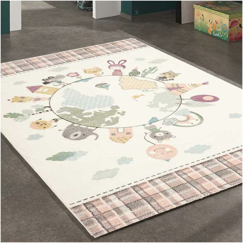 

Alfombra infantil de tinta en polipropileno crema - Crème