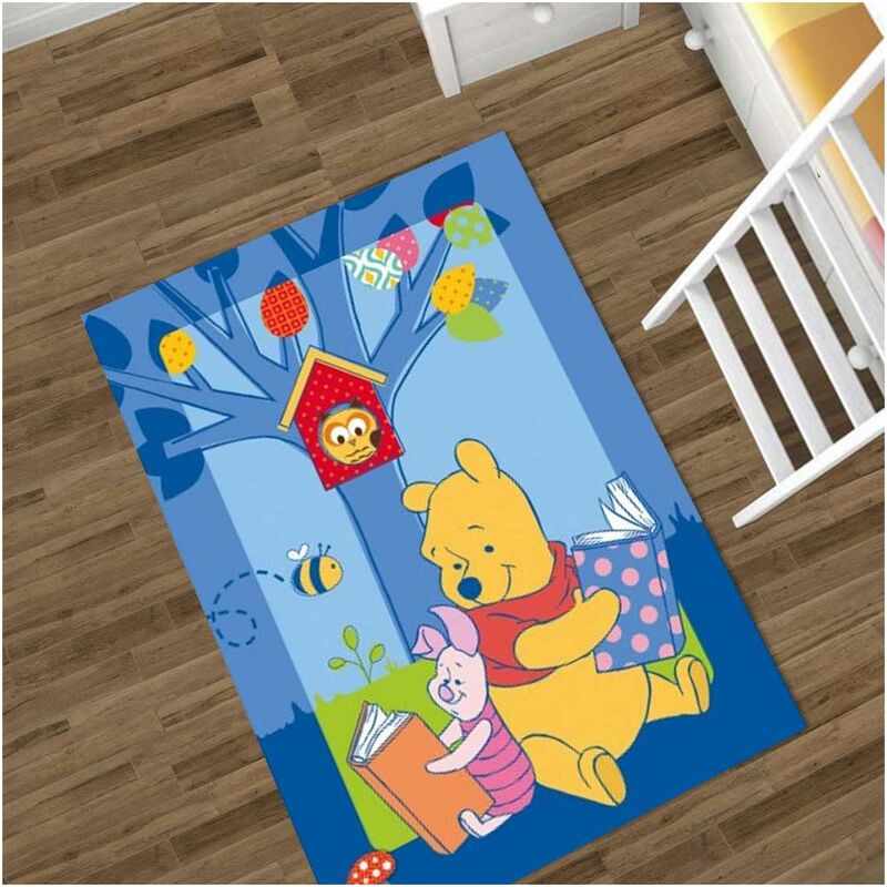 

Alfombra infantil Winnie The Blue Polypropylene Story Bear - Bleu