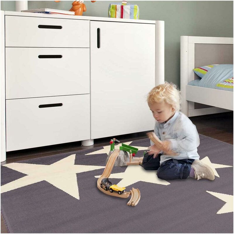 

Alfombra infantil BC Estrellas hechas de polipropileno gris - Gris