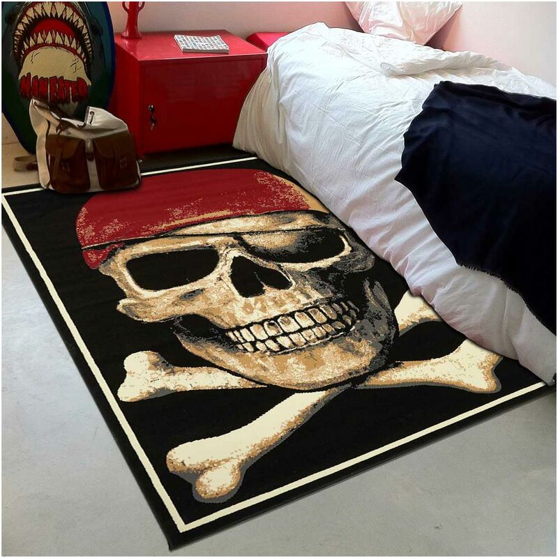 

Alfombra para niños BC Pirate Skull en polipropileno negro - Noir