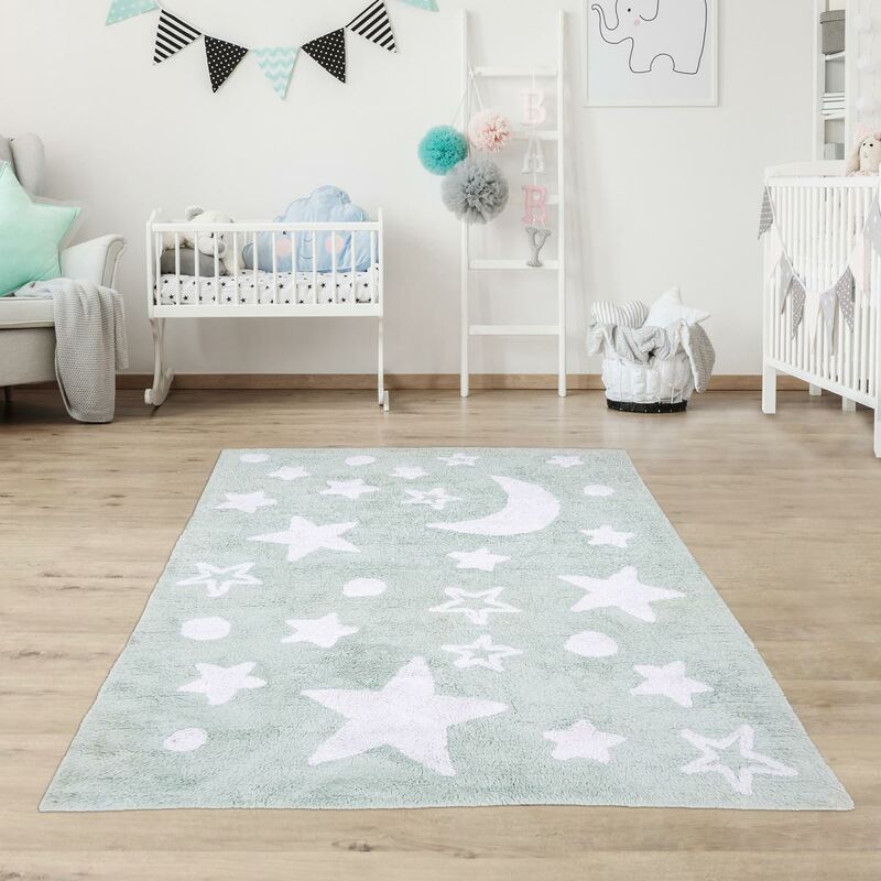 

Alfombra para niños Buenas noches 100% algodón gris orgánico. - Vert