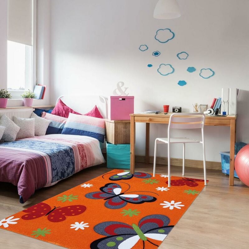 

Niños Alfombras Niños Crema Polypropileno Mariposas - Orange