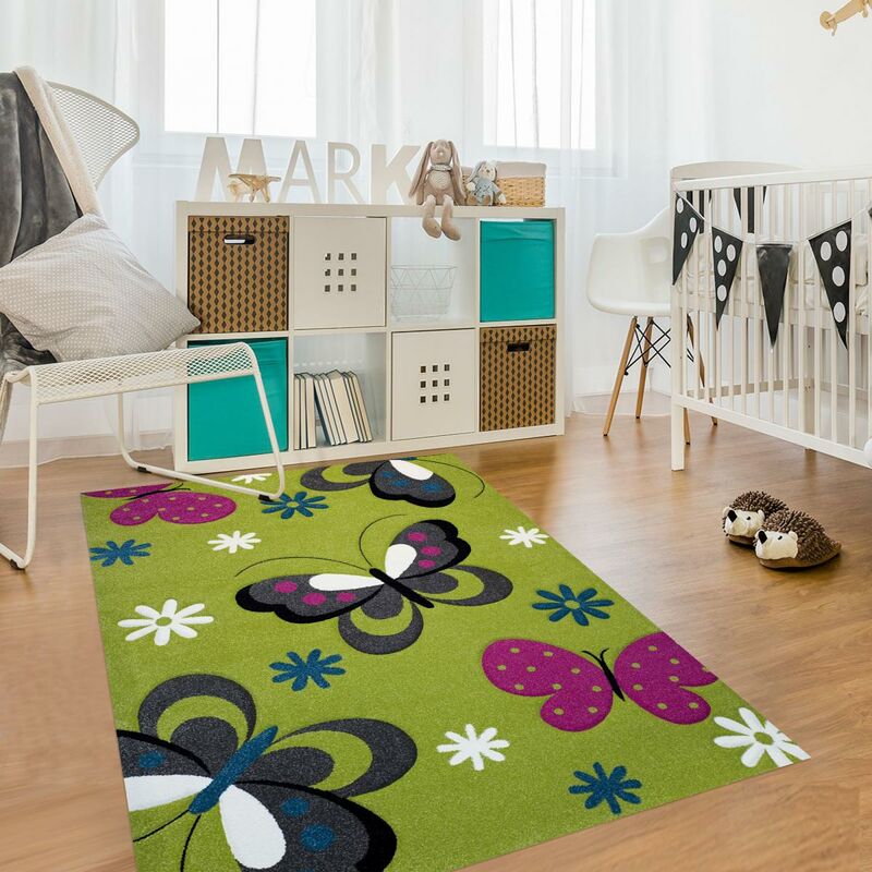 

Niños Alfombras Niños Crema Polypropileno Mariposas - Vert