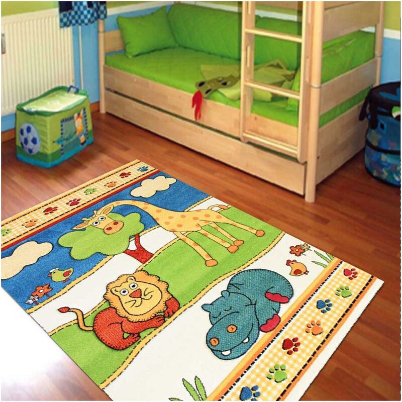 

Los niños alfombra 80x150 cm rectangular AIMLAN Beige habitación adecuado para calefacción por suelo radiante - Multicolore