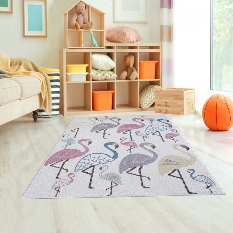 

Los niños alfombra 80x150 cm rectangular KLK FLAMENCO multisala adecuado para calefacción por suelo radiante - Multicolore