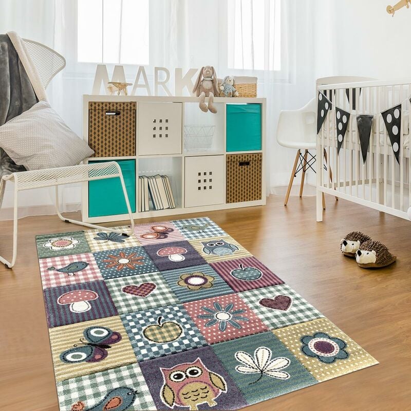 

Los niños alfombra 80x150 cm rectangular MOZAIC multisala adecuado para calefacción por suelo radiante - Multicolore