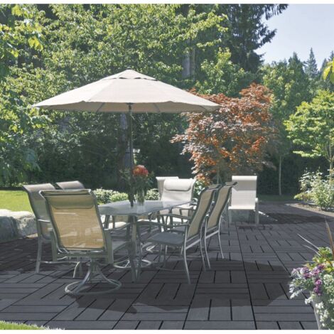 Loseta exterior composite color antracita 30 x 30cm 6uds. Nortene