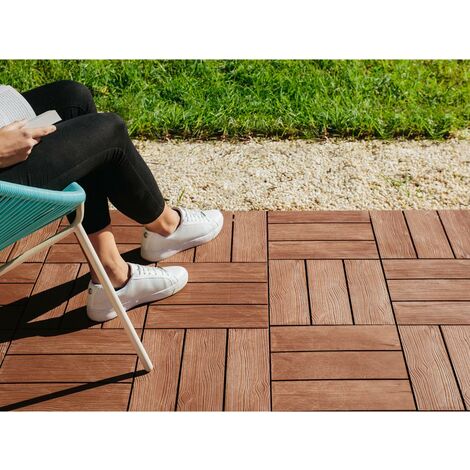 Suelo de exterior imitación madera tropical Clickfloor, 9ud