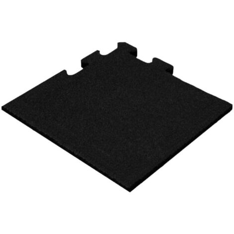 Loseta puzzle de goma 15 mm - 50 x 50 cm - Negro - Pieza de esquina