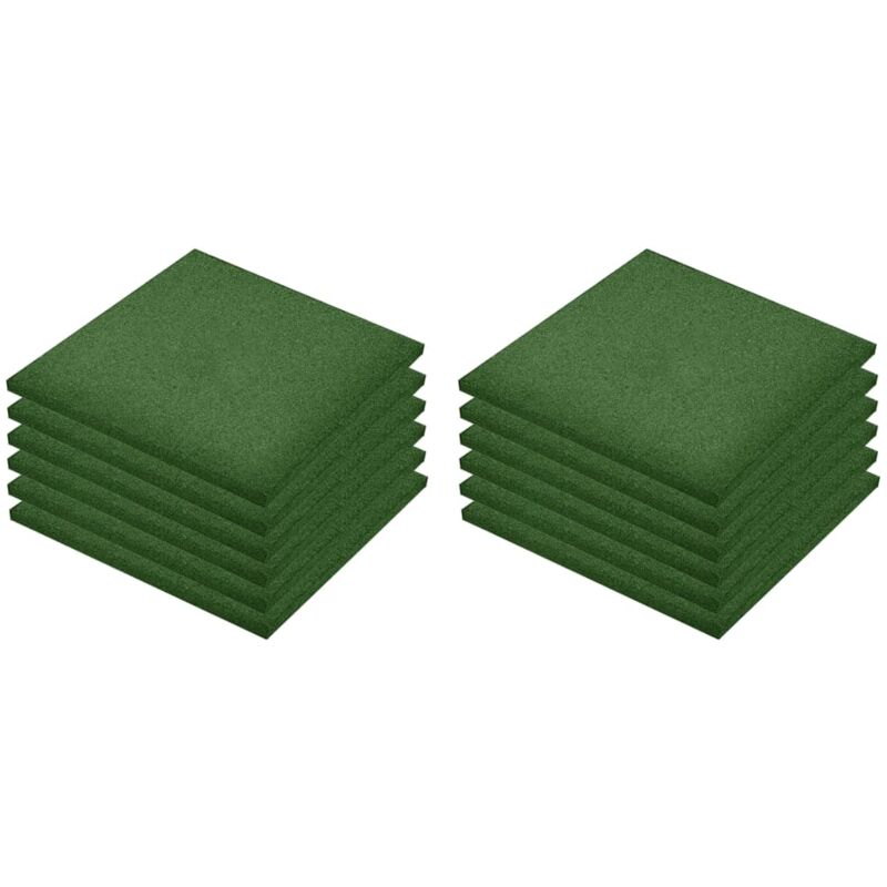 

vidaXL Losetas de goma protección de caídas 12 uds verde 50x50x3 cm - Verde