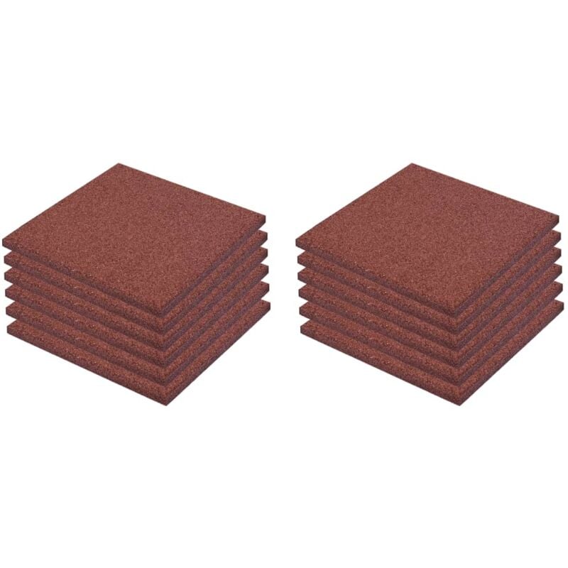 

vidaXL Losetas de Goma Protección de Caídas 12 Unidades 50x50x3cm Rojo - Rojo