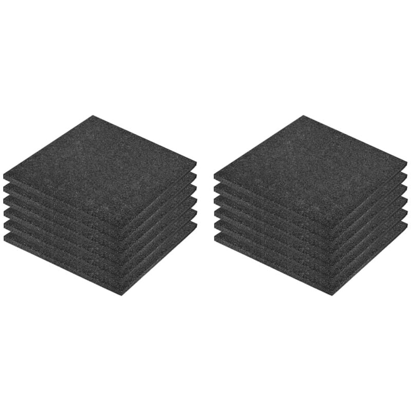 

vidaXL Losetas de Goma Protección de Caídas 12 Unidades 50x50x3cm Negras - Negro