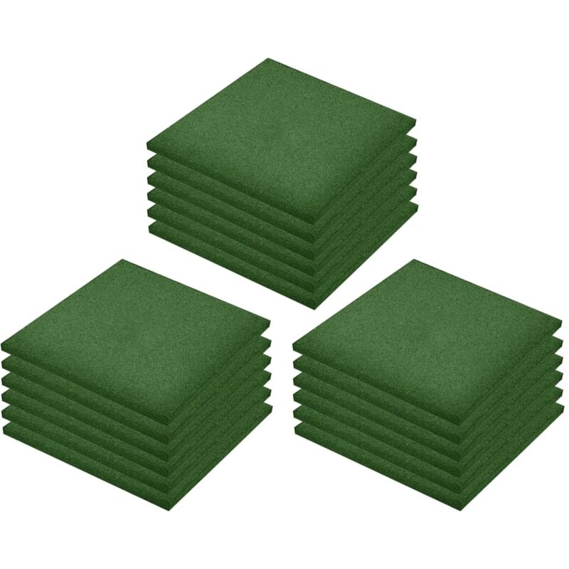 

vidaXL Losetas de goma protección de caídas 18 uds verde 50x50x3 cm - Verde