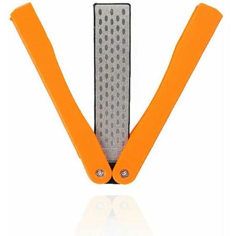 LOST Grit Pierre à Aiguiser Diamant Double Face Aiguiseur de Couteau Pliante Pierre à Aiguiser de Poche pour L'outil D'affûtage de Cuisine Jardin Camping en Plein Air - Orange