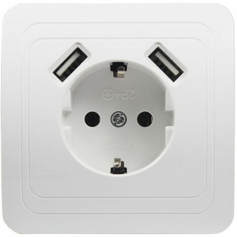 LOST Prise murale universelle pour téléphone, Double Port USB 5V, 2A,Mur européen standard allemand