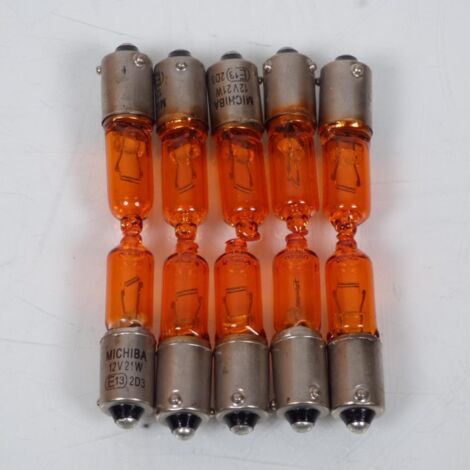 Lot 10 ampoule lampe orange clignotant 12V 21W culot BAX9S ergots