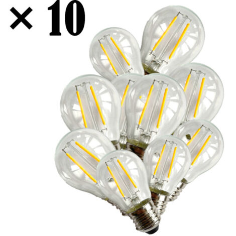 LOT 10 Ampoules led E27 Blanc chaud 2W pour guirlande guinguette