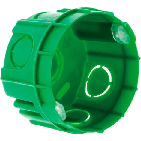 Lot 10 boîtes maçonnerie Ø60x40mm - appareillage vis et griffes - Vert - Zenitech