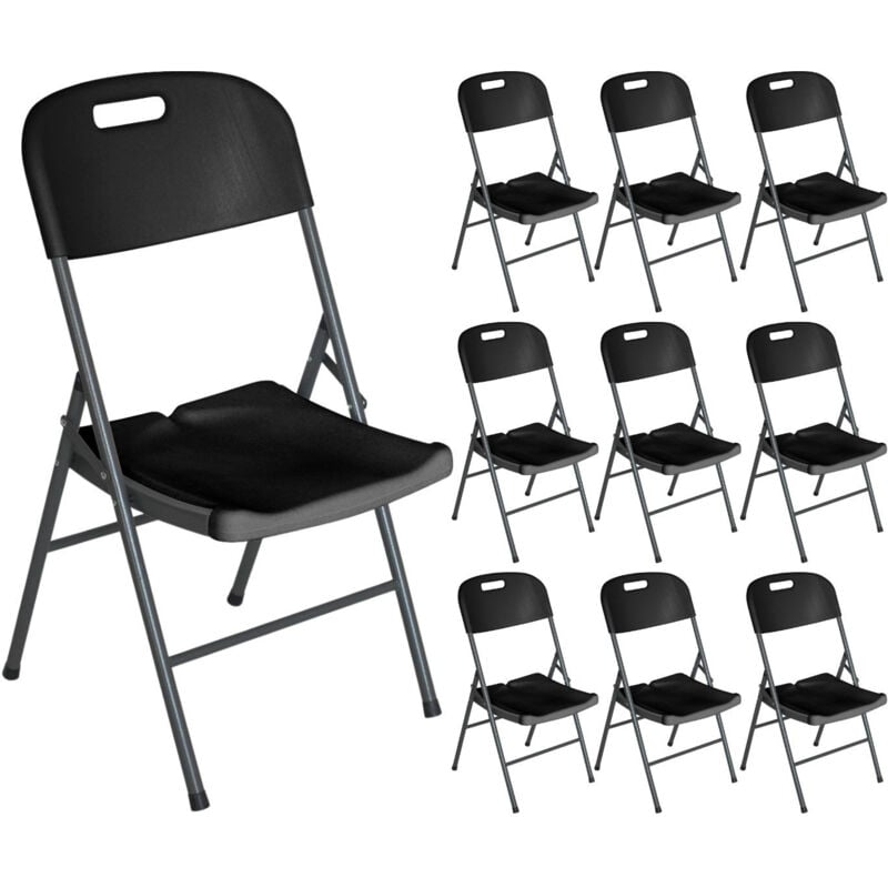 7house - Lot 10 Chaises Pliantes avec Poignée 47x58x87cm