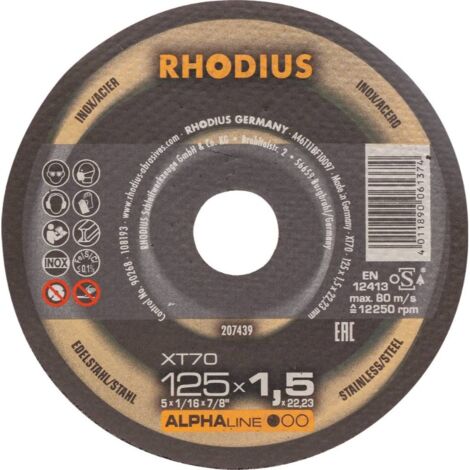 Lot 10 disques tronc. 1.5mm d.125 RHODIUS - 14148