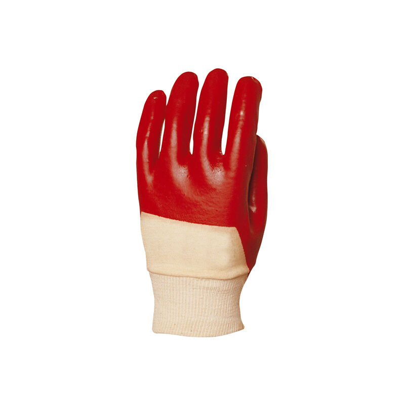 coverguard - lot de 10 - gants manutention pvc rouge dos aérétandard - taille 9
