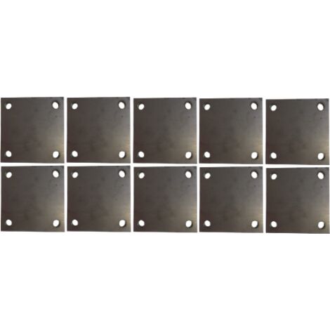 Lot 10 platines acier percée 120x120x8