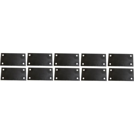 Lot 10 platines acier rectangle percée 200x100x5
