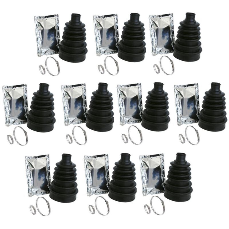 JBM - Lot 10 soufflets de cardan universels pour auto + colliers et graisse