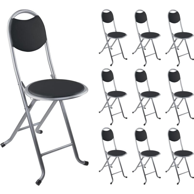 7house - Lot 10 Tabourets pliants avec dossier 32x36x73.5cm