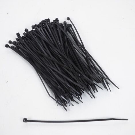 Lot 100 collier de serrage cranté noir longueur 144mm largeur