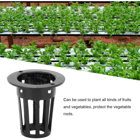 Lot 100 Pots de Culture Hydroponique en PP Noir pour Serre, Sans Terre