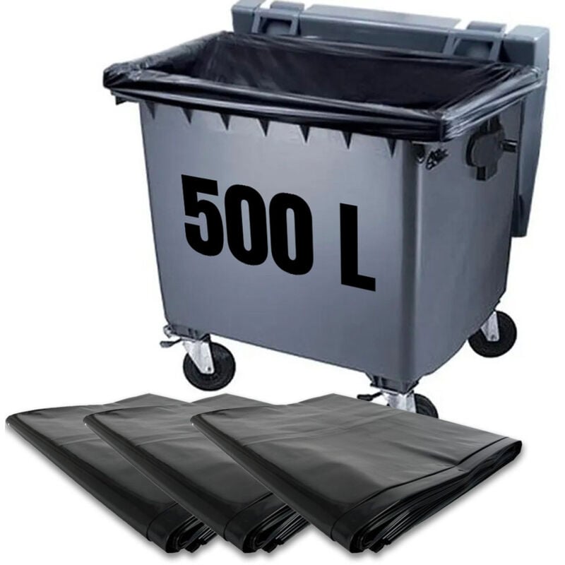 Pro Et Discount - Lot 100 sacs poubelle à déchets Housses de conteneur 500L litres container à ordure
