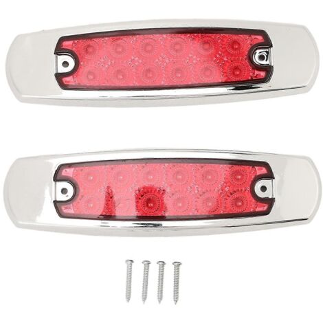 Lot 10PCS Feux de Position Latéraux 12LED Super Lumineux, Clignotants Frein Stop Arrière 12-24V pour Camion, Remorque, Utilitaire - Haute Visibilité Sécurité