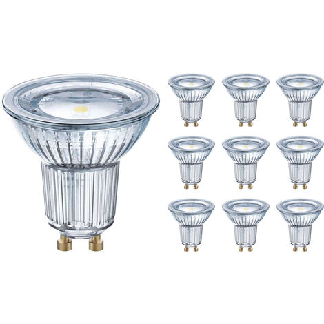 Lot 10x Osram Parathom Spot LED GU10 PAR16 4.3W 350lm 120D - 830 Blanc Chaud Équivalent 50W - 3000K - Blanc Chaud