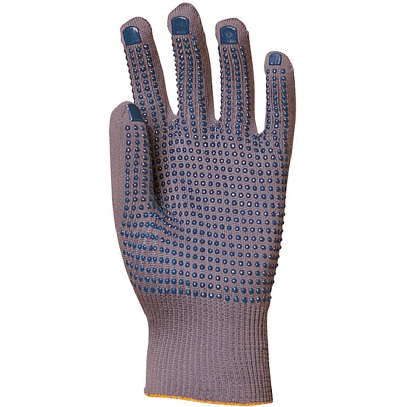Lot de 12 - Gants Manutention eurostrong 4380 - Tricot gris sans couture à base de polyamide - jauge 13 Taille 8