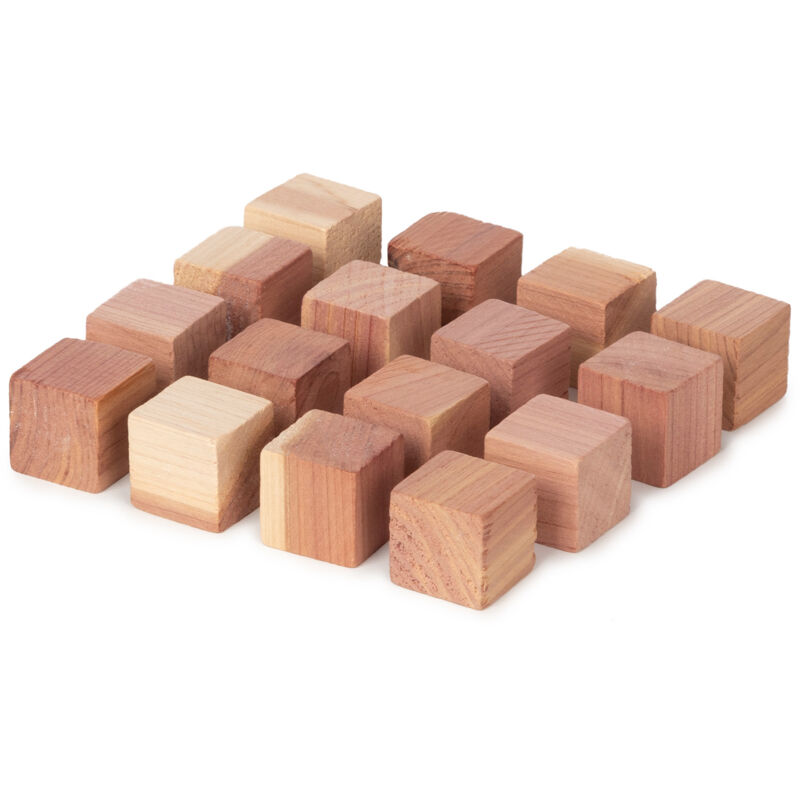 Lot de 16 cubes antimites en cèdre naturel Oregon - COMPACTOR - 2 x 2 x H.2 CM - Cèdre