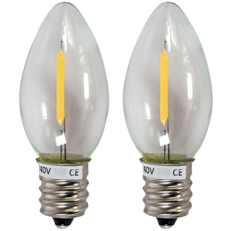 Lot 2 ampoules LED E14 0.75W, 240V, 40 lumens, 3000K blanc-chaud - Tibelec