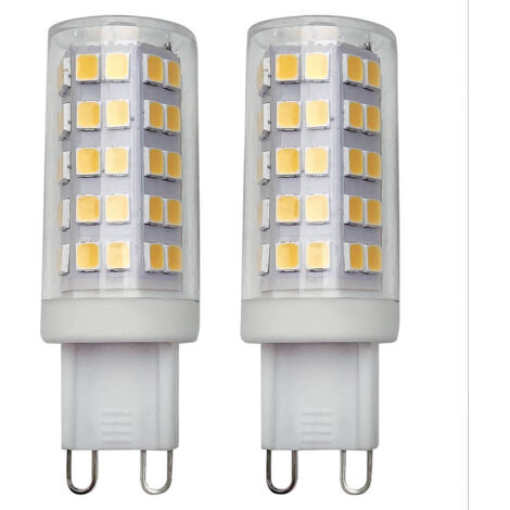 Lot 2 ampoules LED G9 4.5W, 530 lumens, 240V, 4000K blanc-neutre - Tibelec