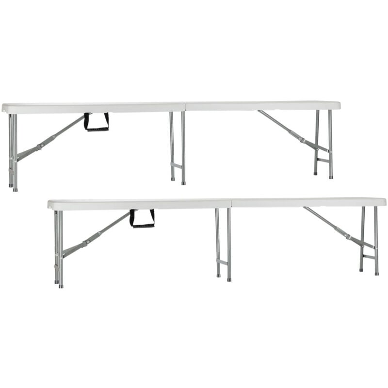 Lot 2 Bancs Pliants Restauration 180x30x43cm Thinia Home