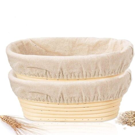 Lot 2 bannetons pain avec doublures, paniers fermentation levée pâte maison