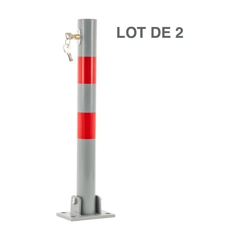 Lot 2 Barrières Ronde Bloque Parking Et De Stationnement. 70 cm Haut