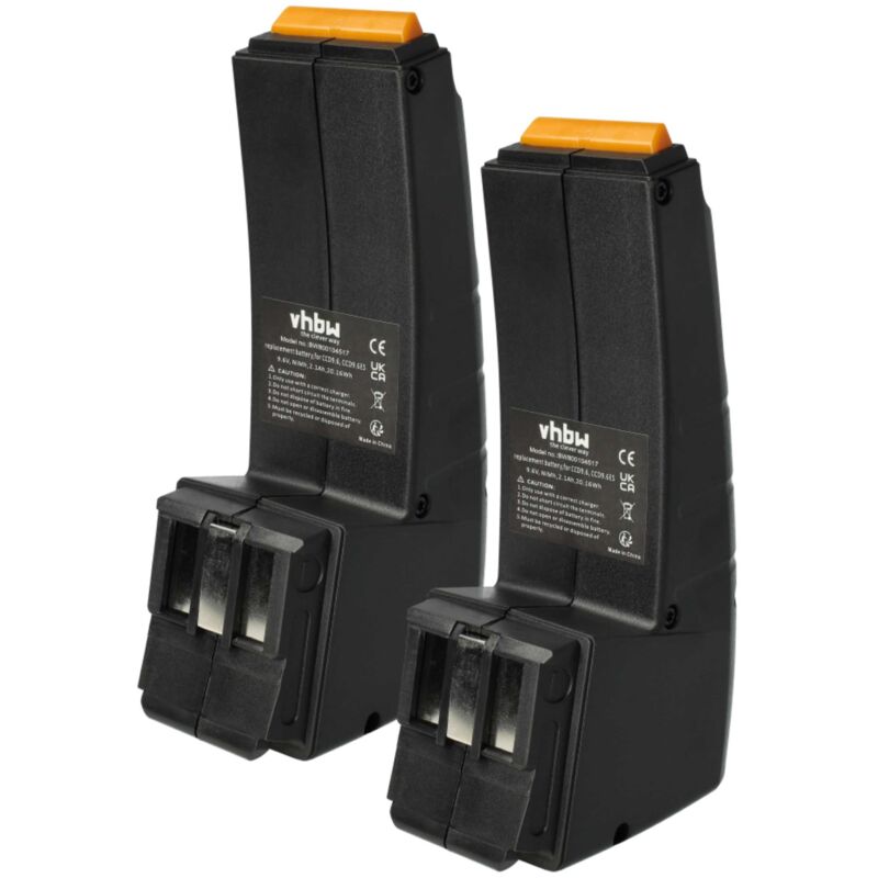 Vhbw - Lot 2 batteries Ni-MH 2100mAh (9.6V) pour outils Festo, Festool BPH9.6C, FSP-486828, FSP-487512 comme Festo, Festool CCD9.6, CCD9.6ES,