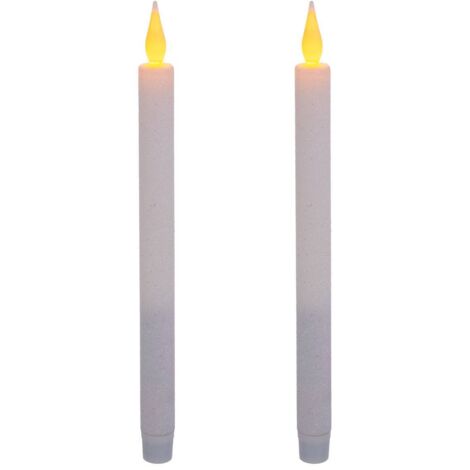 Lot 2 Bougies Chandelles lumineuses à LED Blanc - Feeric Christmas